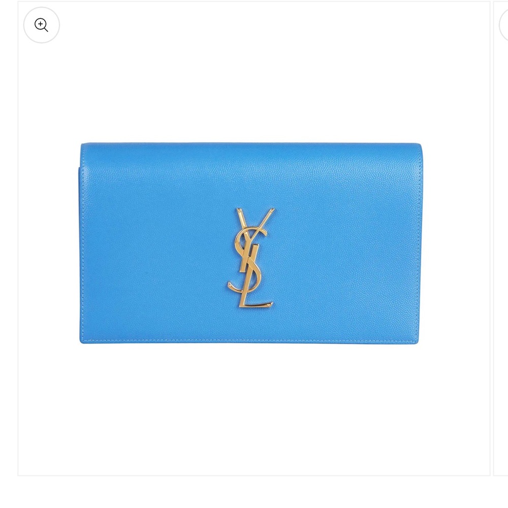 SAINT LAURENT SKY BLUE CLASSIC KATE MONOGRAM CLUTCH